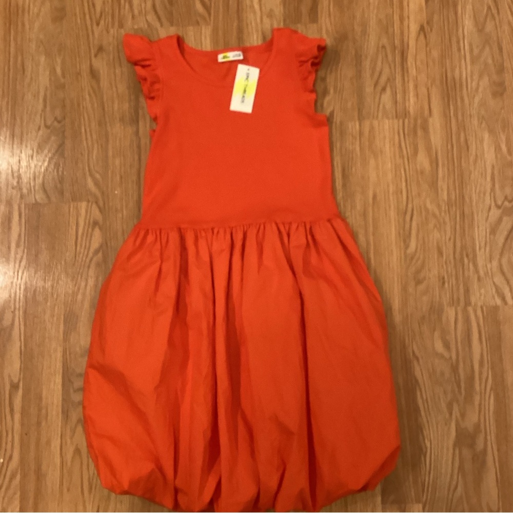 Epic Threads Vibrant Orange Ruffle Sleeve Dress